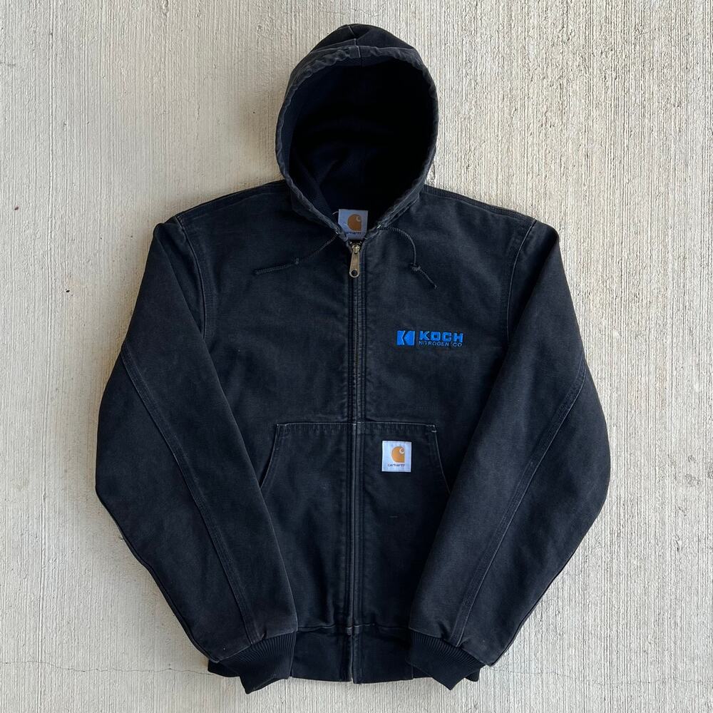 Carhartt black active hooded work wear jacket